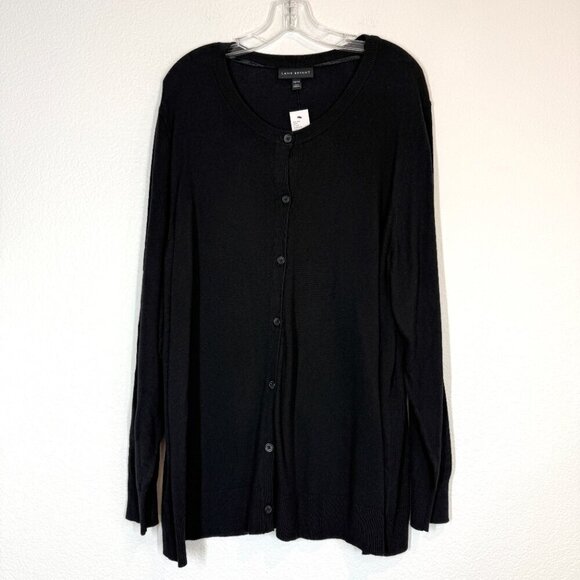 Lane Bryant Cardigan Sweater Black Button Front Round Crewneck Plus Size 22 24 - Picture 10 of 10